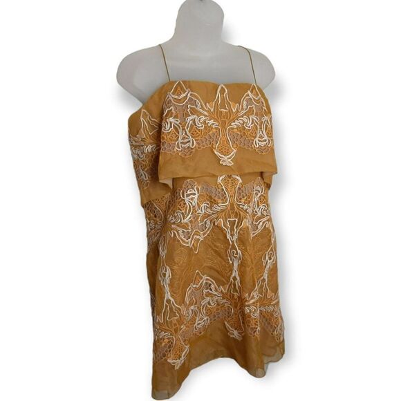 BCBGMaxAzria Runway Samantha Dress in Hazel Yellow sz 12 - Picture 3 of 10